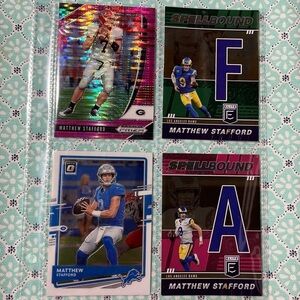🏈 Matthew Stafford, NFL Football Trading Sports Cards, Lot of 4